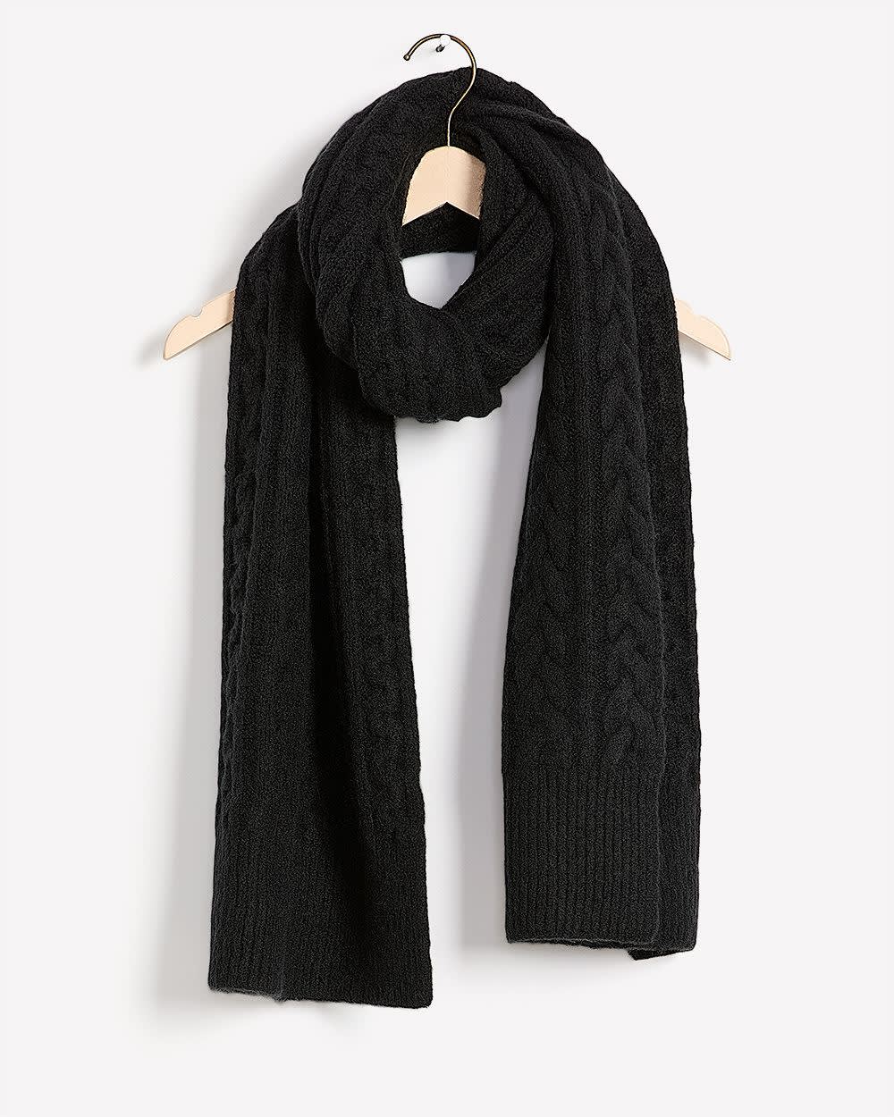 Cable Knit Scarf Black