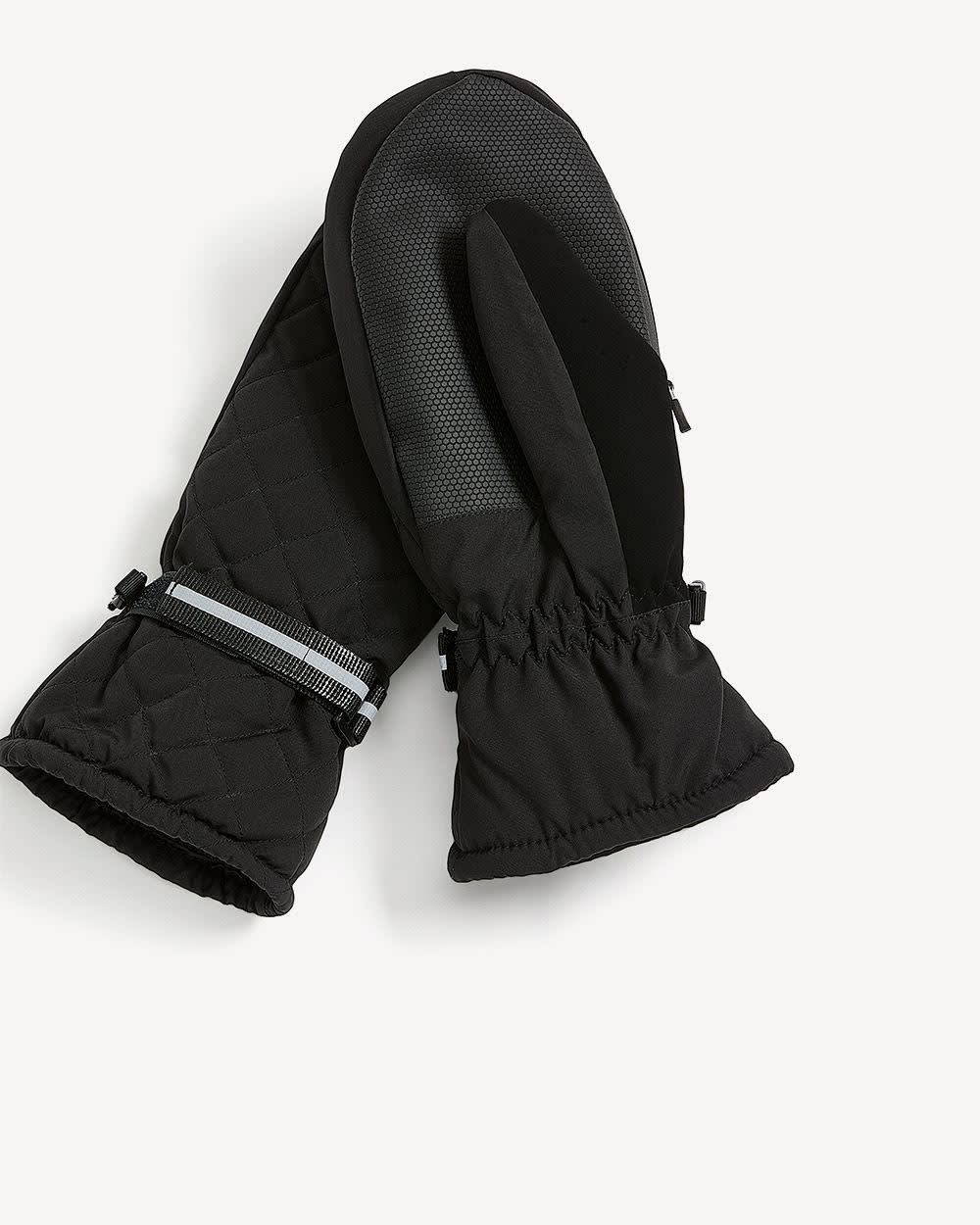 Quilted Nylon Mittens - Active Zone Black 3 Quilted Nylon Mittens - Active Zone Black