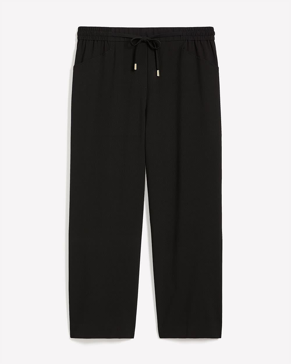 Black Pull-On Tuxedo Wide-Leg Pant Black