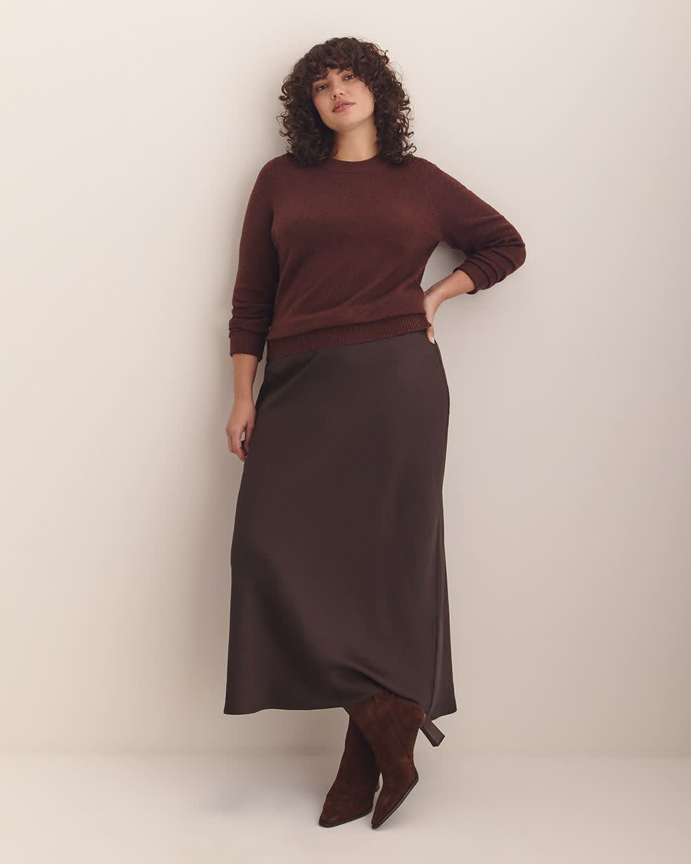 Satin Column Maxi Skirt Coffee bean 1 Satin Column Maxi Skirt Coffee bean
