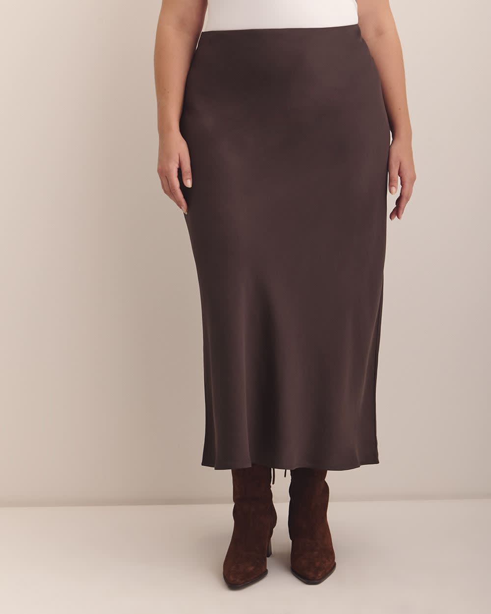 Satin Column Maxi Skirt Coffee bean 2 Satin Column Maxi Skirt Coffee bean