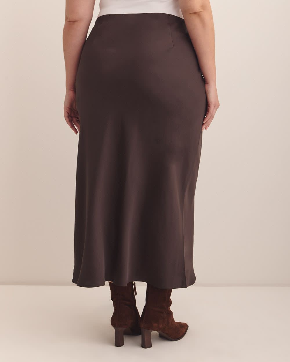 Satin Column Maxi Skirt Coffee bean 3 Satin Column Maxi Skirt Coffee bean