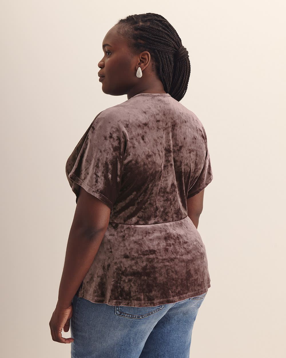 Fit-and-Flare Velvet Knit Top - Addition Elle Ephemera 3 Fit-and-Flare Velvet Knit Top - Addition Elle Ephemera