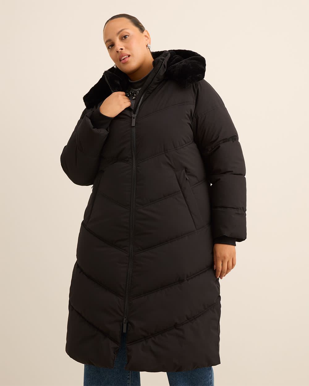 Responsible, Long Puffer Jacket Black