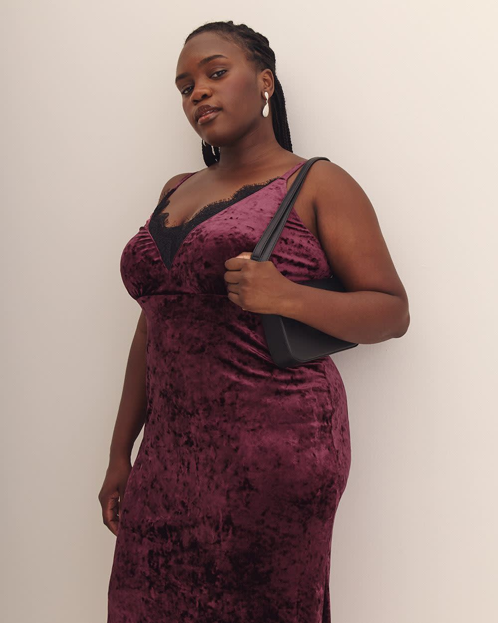 Responsible, Sleeveless Midi Dress with Laced V-Neck - Addition Elle Winetasting