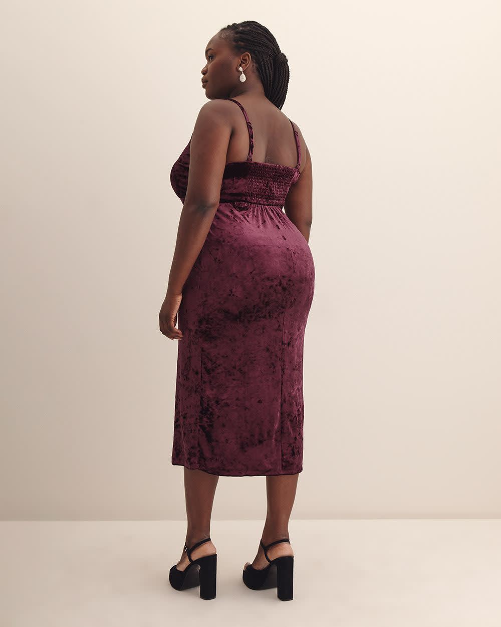 Responsible, Sleeveless Midi Dress with Laced V-Neck - Addition Elle Winetasting