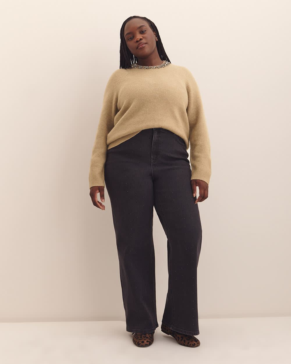 Jewel Crewneck Sweater Light oat mix 2 Jewel Crewneck Sweater Light oat mix