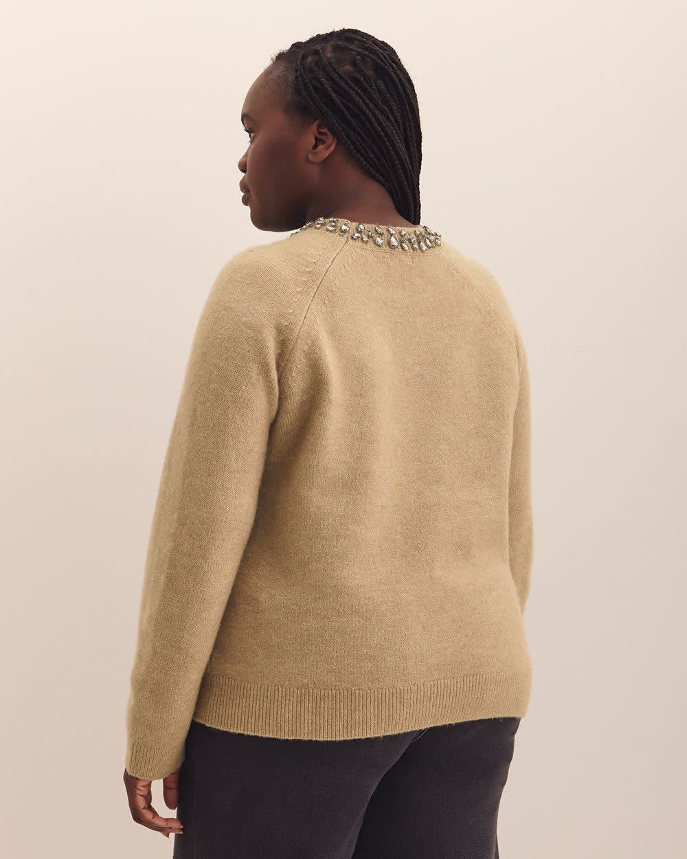 Jewel Crewneck Sweater Light oat mix 3 Jewel Crewneck Sweater Light oat mix