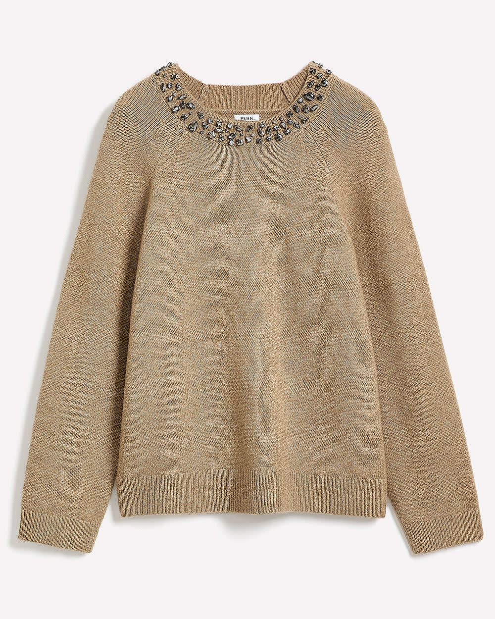 Jewel Crewneck Sweater Light oat mix 6 Jewel Crewneck Sweater Light oat mix