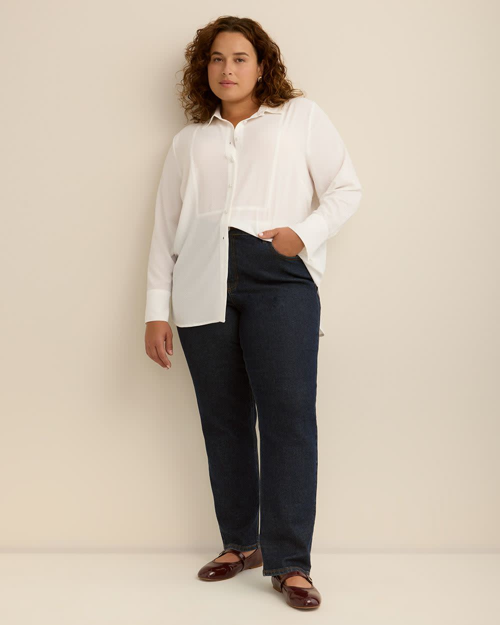 Long-Sleeve Long Tuxedo Shirt Snow white 2 Long-Sleeve Long Tuxedo Shirt Snow white