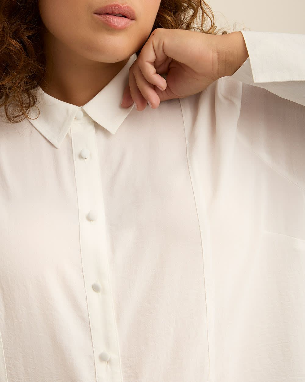 Long-Sleeve Long Tuxedo Shirt Snow white 5 Long-Sleeve Long Tuxedo Shirt Snow white