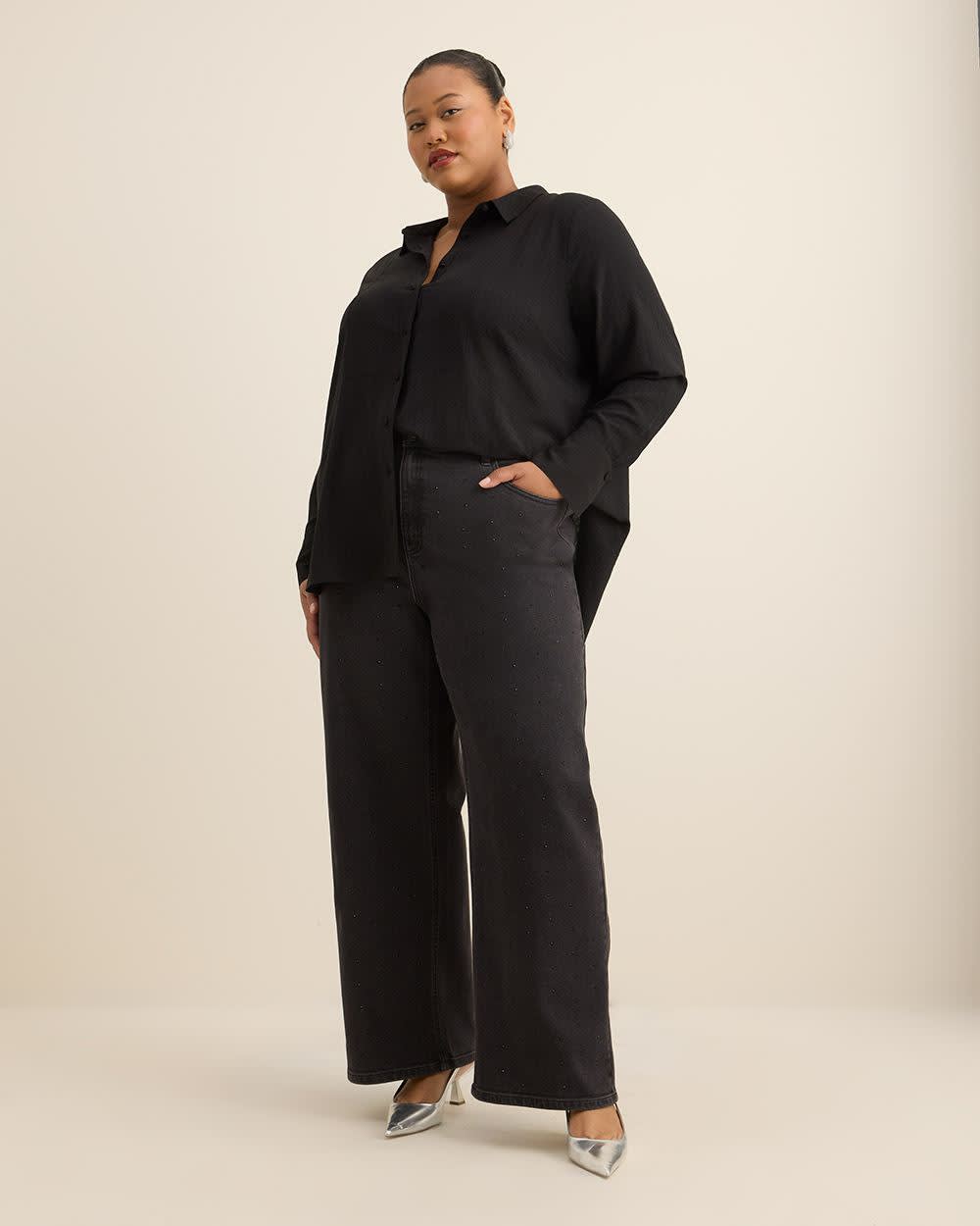 Long-Sleeve Long Tuxedo Shirt Black 2 Long-Sleeve Long Tuxedo Shirt Black