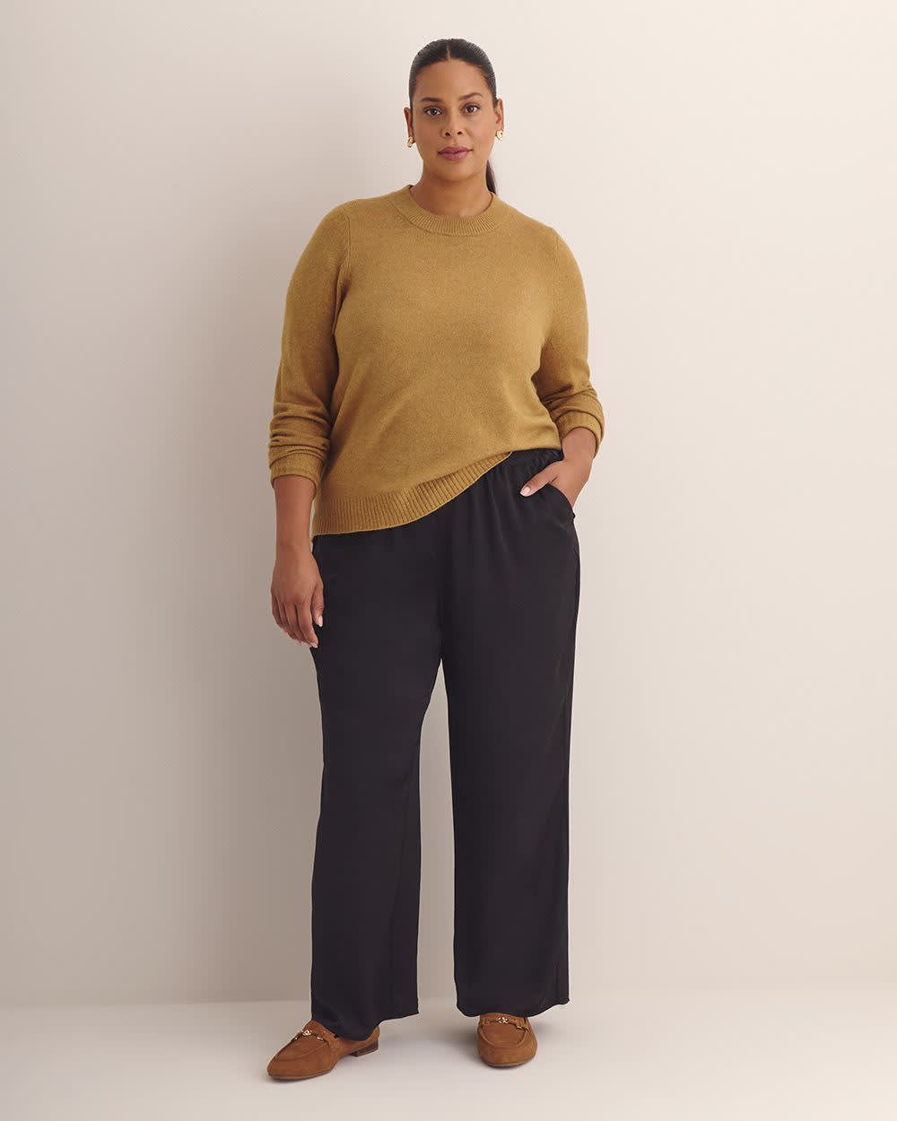 Satin Wide-Leg Pant Black