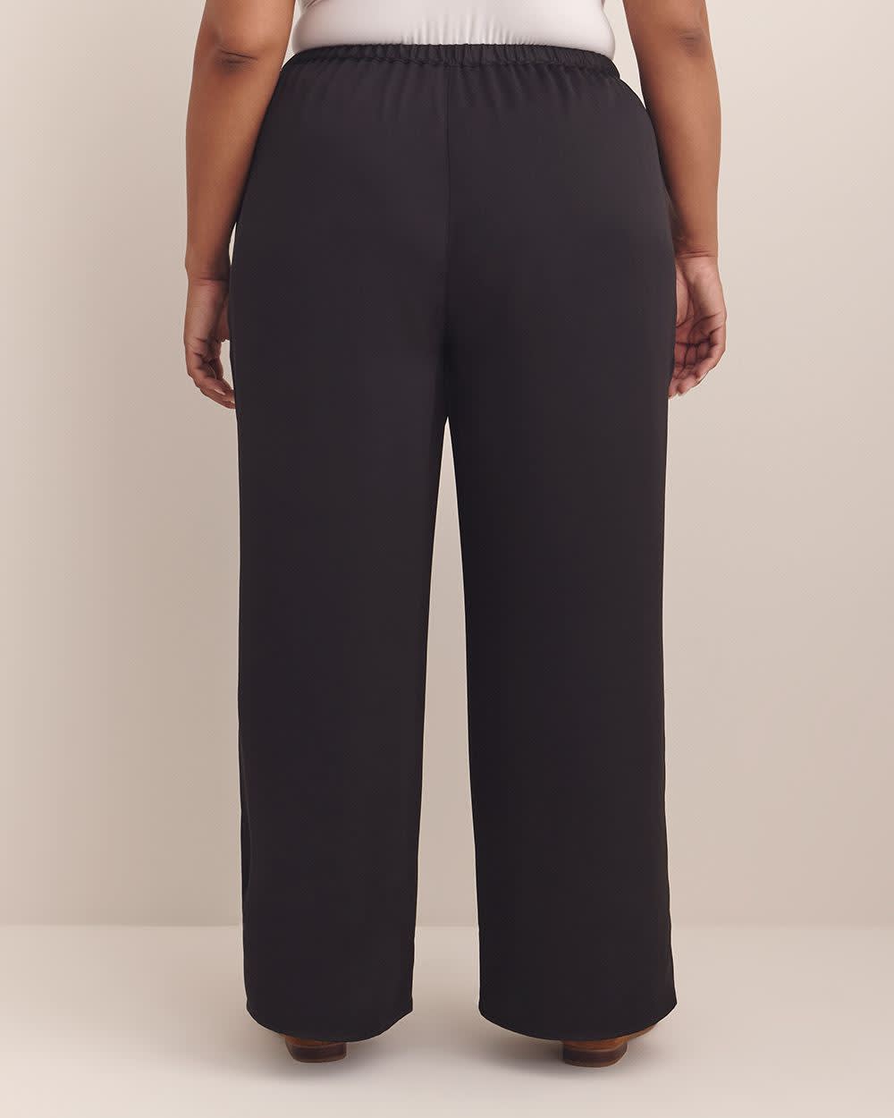 Satin Wide-Leg Pant Black