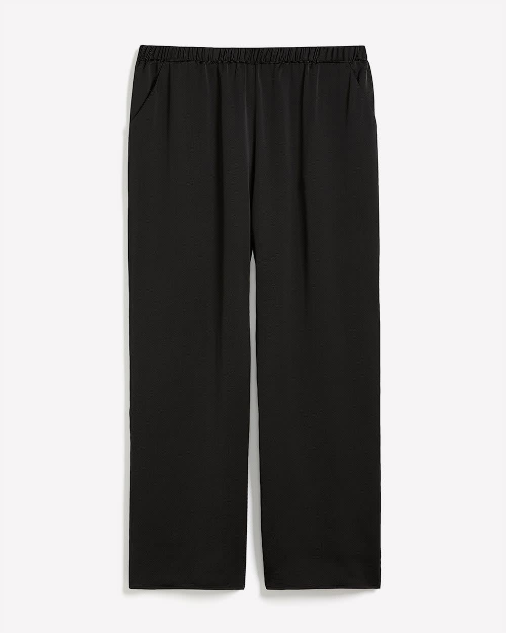 Satin Wide-Leg Pant Black