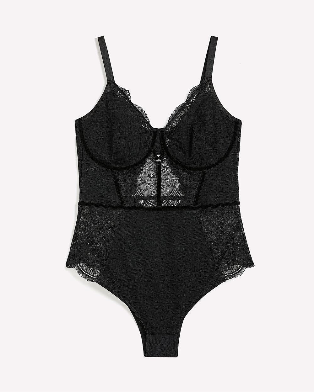 Sexy Black Underwire Unlined Lace Cheeky Bodysuit - Déesse Collection Black 6 Sexy Black Underwire Unlined Lace Cheeky Bodysuit - Déesse Collection Black