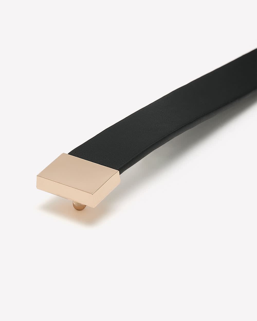 Black Skinny Belt with Bow Black