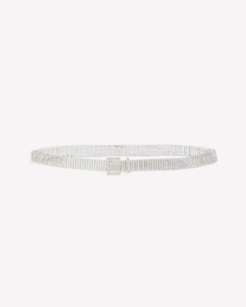 Silver Rhinestone Belt Silver