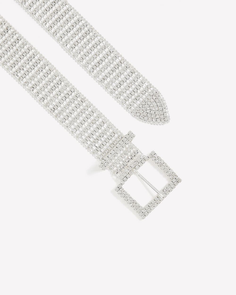 Silver Rhinestone Belt Silver