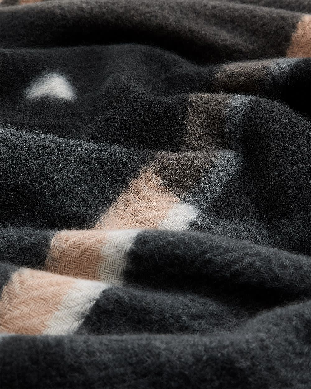 Large Plaid Scarf with Hearts Neutral combo