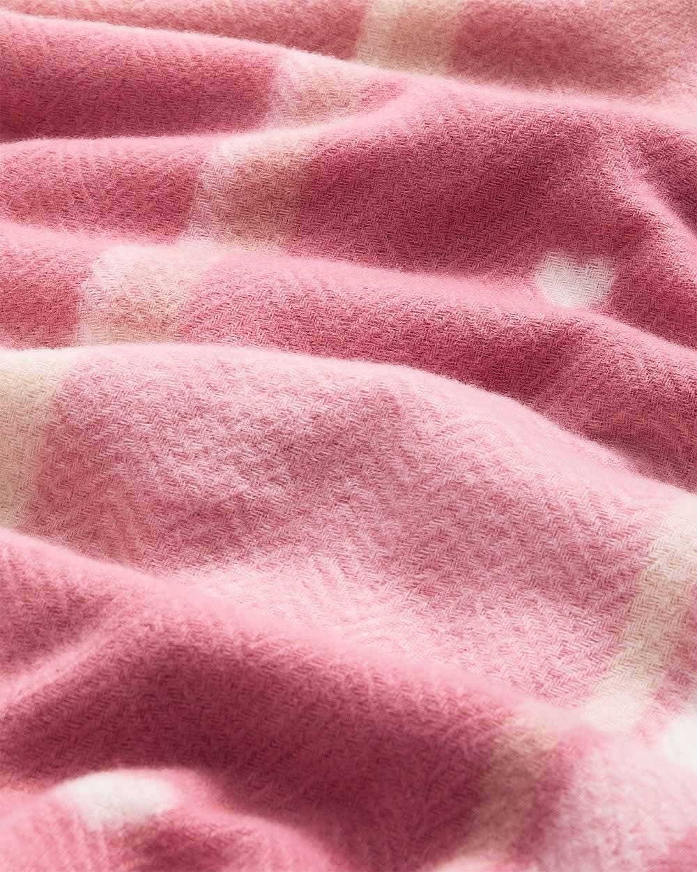 Large Plaid Scarf with Hearts Multicolor