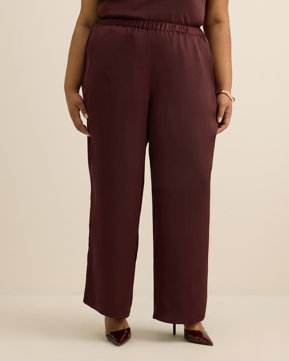 Satin Wide-Leg Pant Port royale