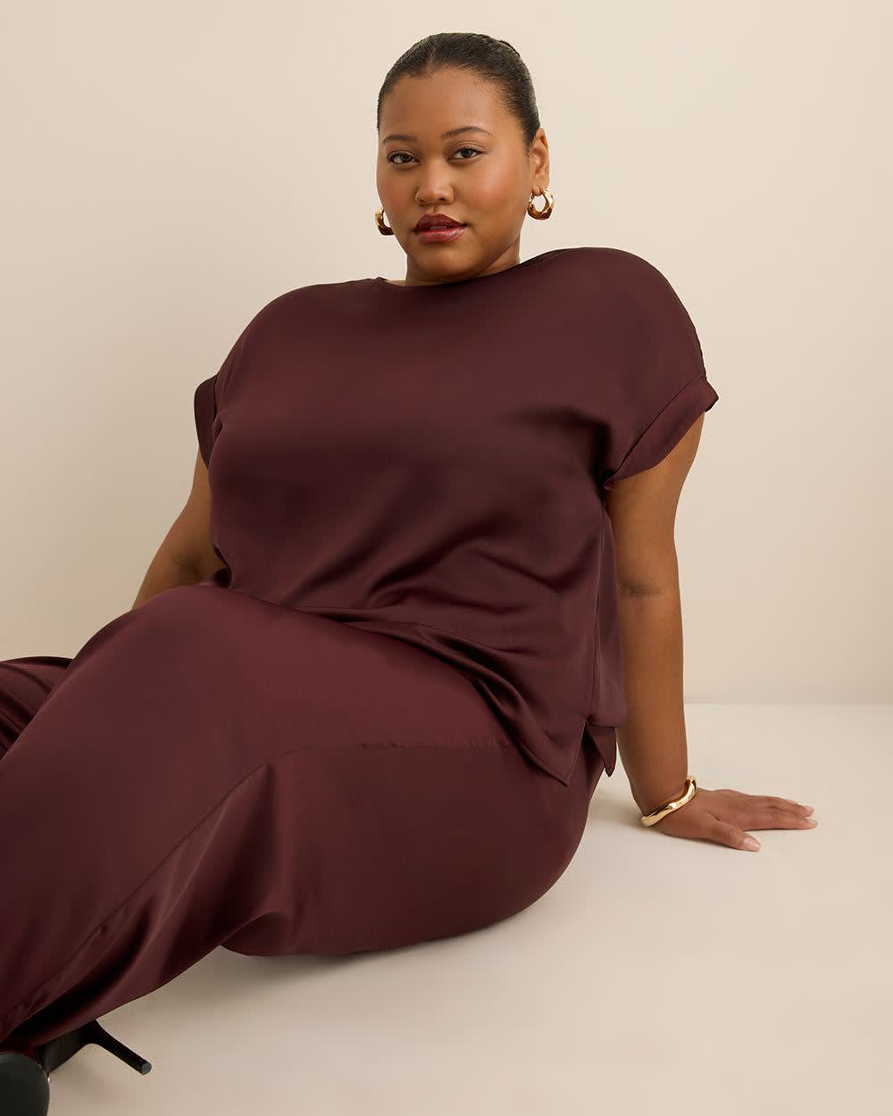 Satin Wide-Leg Pant Port royale 4 Satin Wide-Leg Pant Port royale