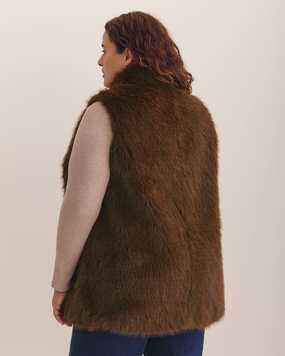 Long Faux-Fur Vest Chicory coffee 3 Long Faux-Fur Vest Chicory coffee