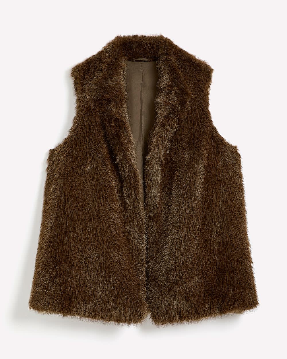 Long Faux-Fur Vest Chicory coffee 6 Long Faux-Fur Vest Chicory coffee