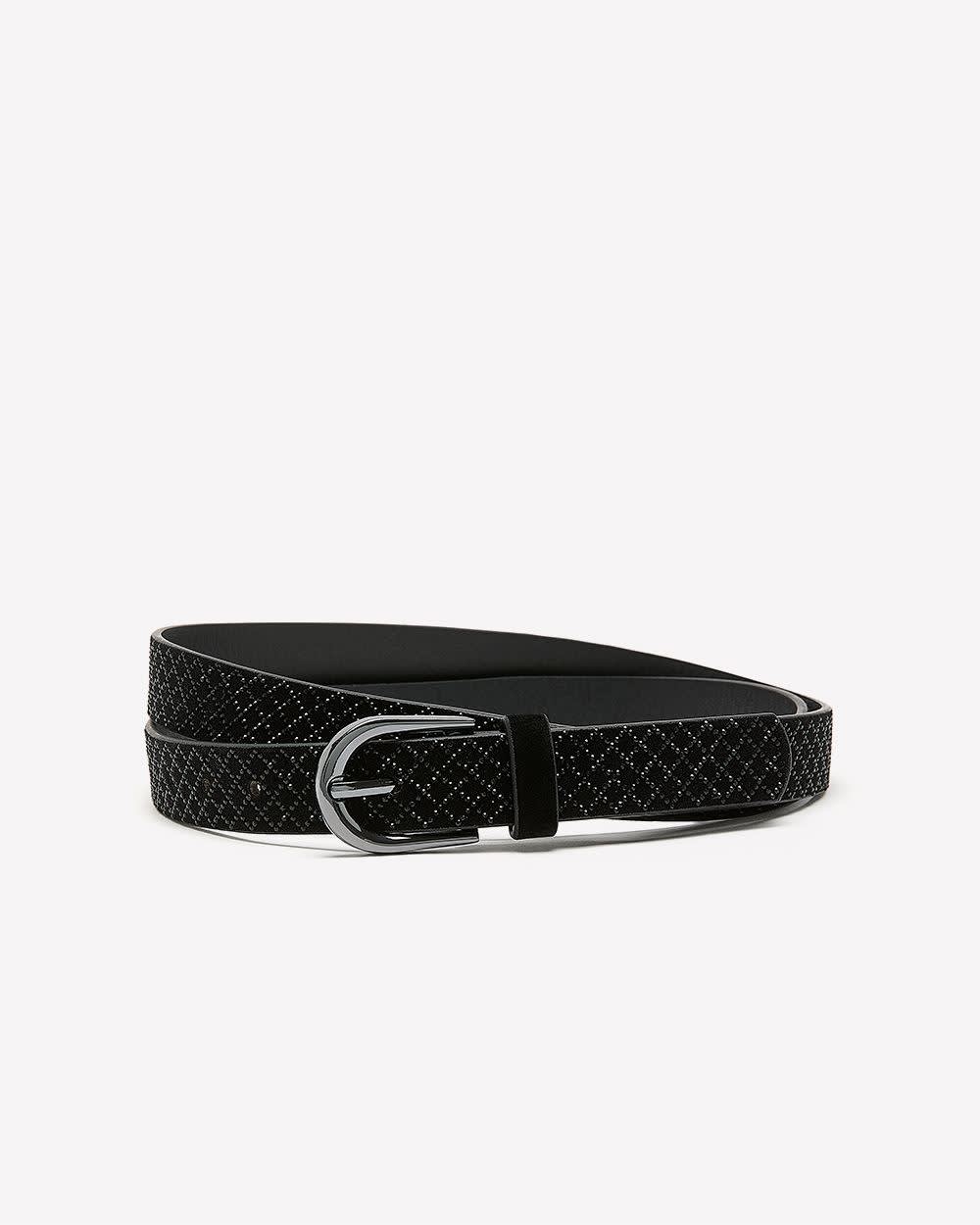 Black Velvet Denim Belt Black