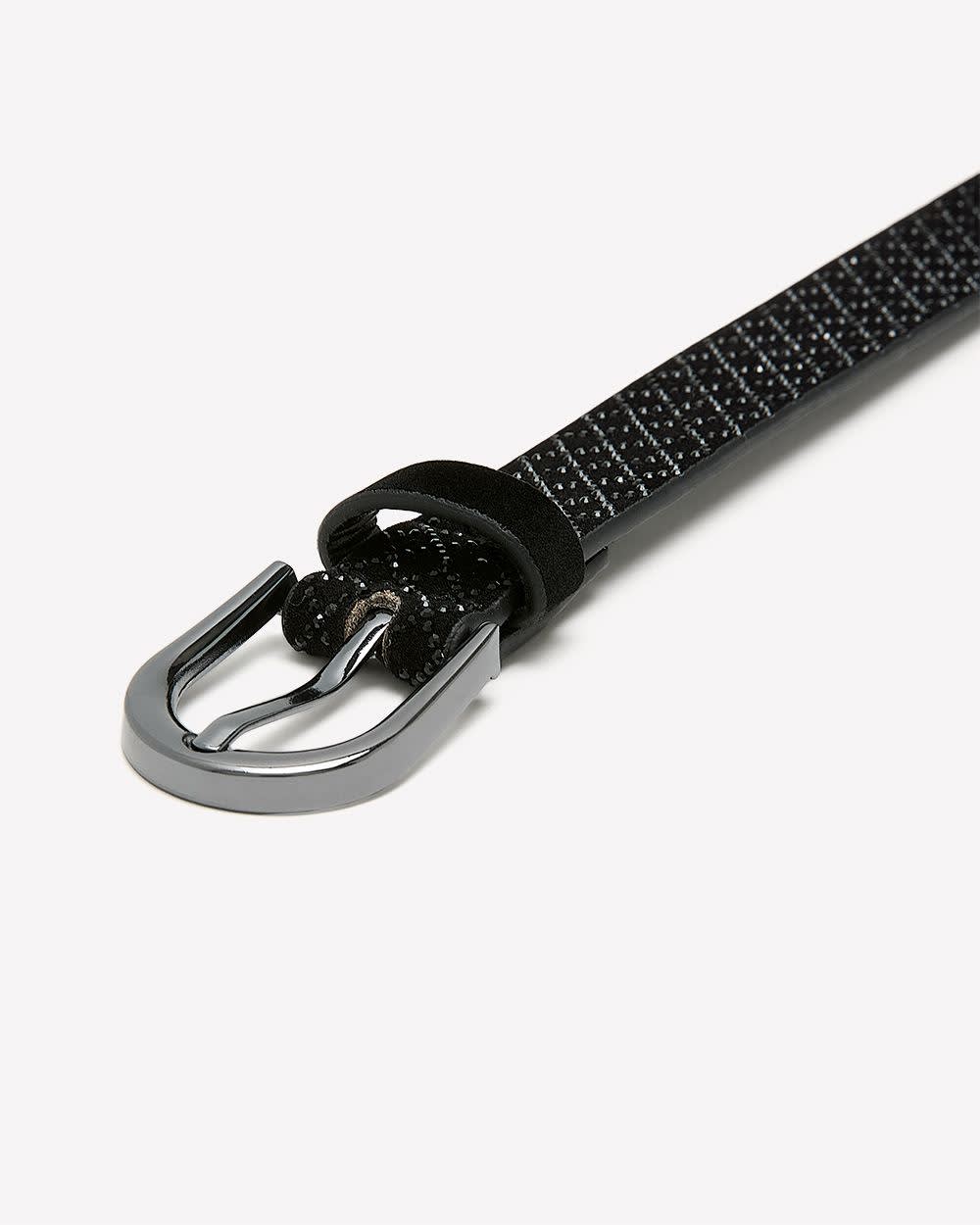 Black Velvet Denim Belt Black