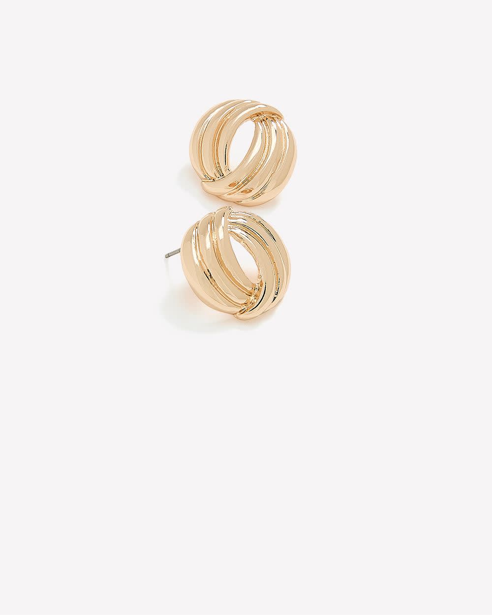 Fancy Golden Chunky Earrings Gold