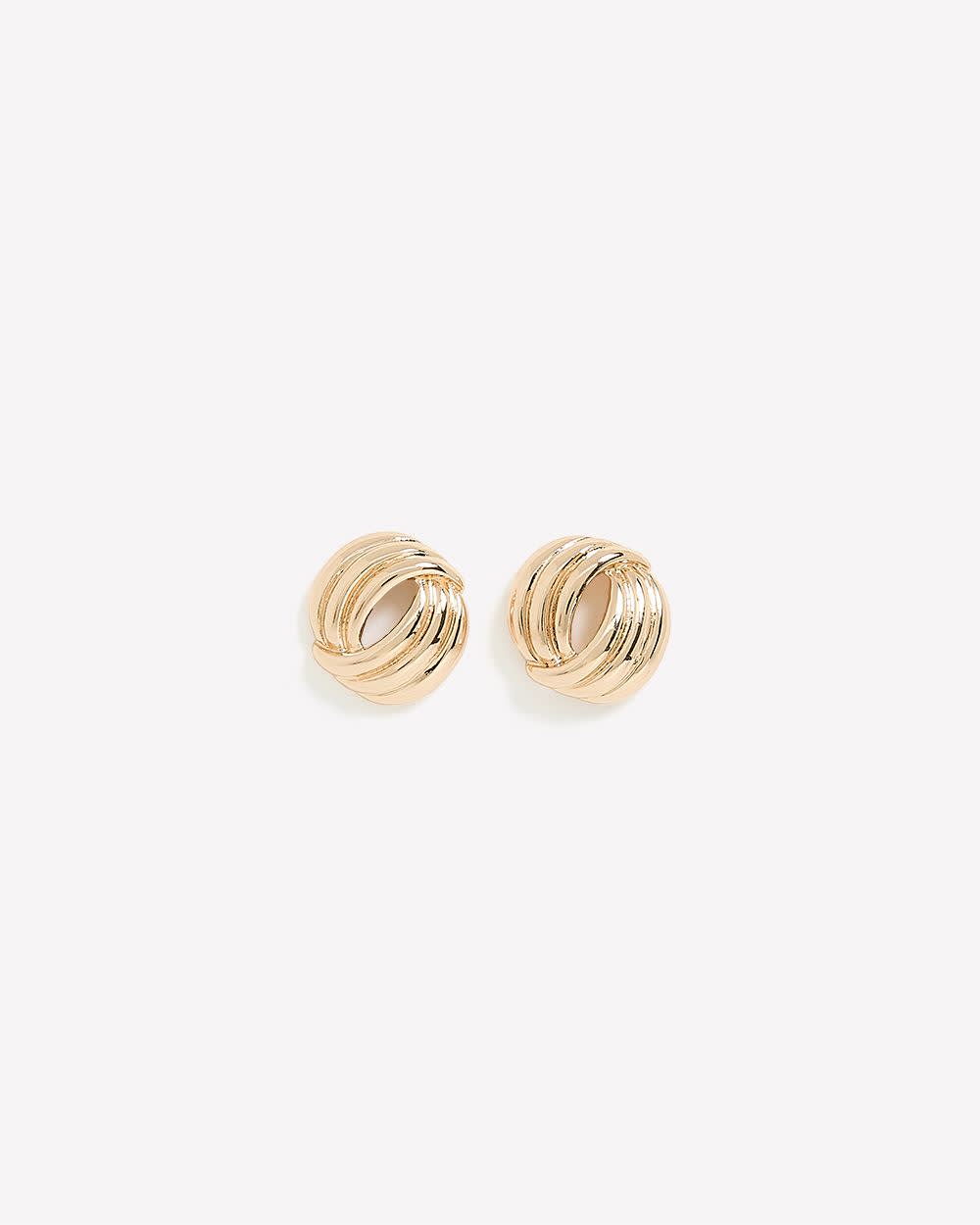 Fancy Golden Chunky Earrings Gold