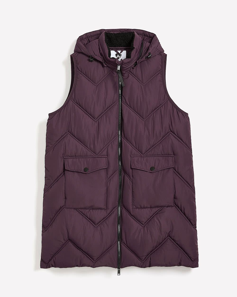 Responsible, Long Hooded Vest - Active Zone Plum perfect