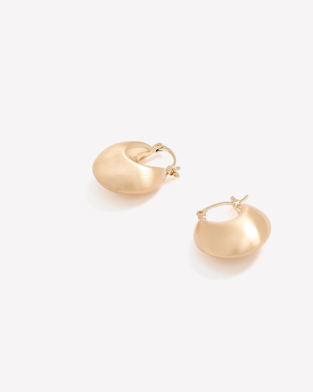 Chunky Mini Golden Hoop Earrings Matte gold