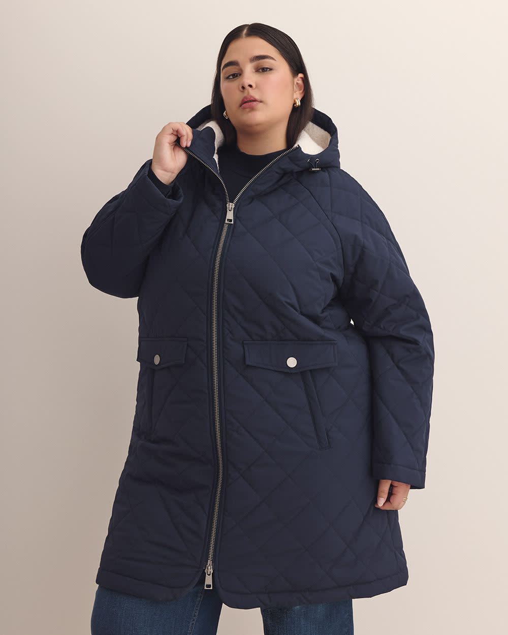 Quilted Hooded Jacket Dark Sapphire