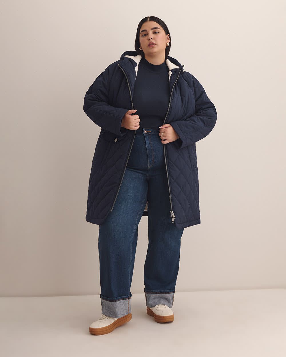 Quilted Hooded Jacket Dark Sapphire