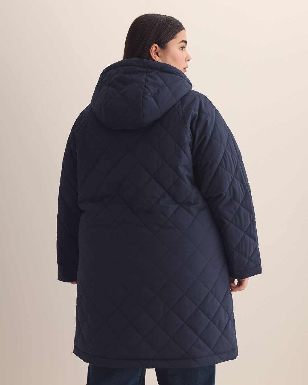 Quilted Hooded Jacket Dark Sapphire
