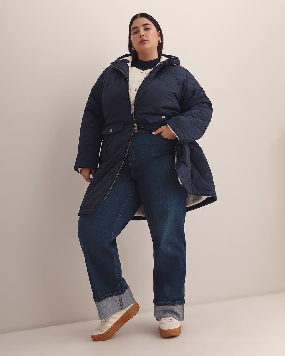 Quilted Hooded Jacket Dark Sapphire