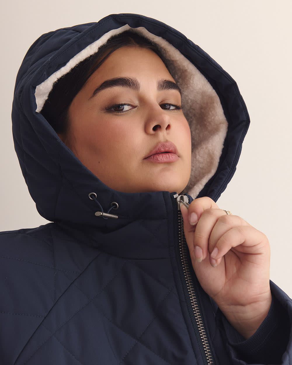 Quilted Hooded Jacket Dark Sapphire