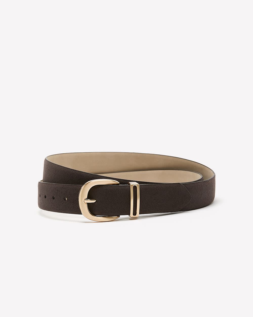 Brown Faux Suede Denim Belt Coffee bean