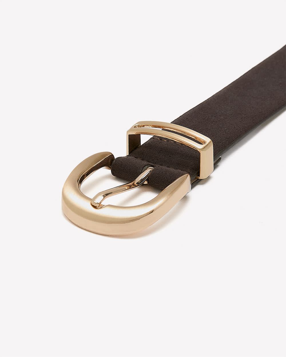 Brown Faux Suede Denim Belt Coffee bean