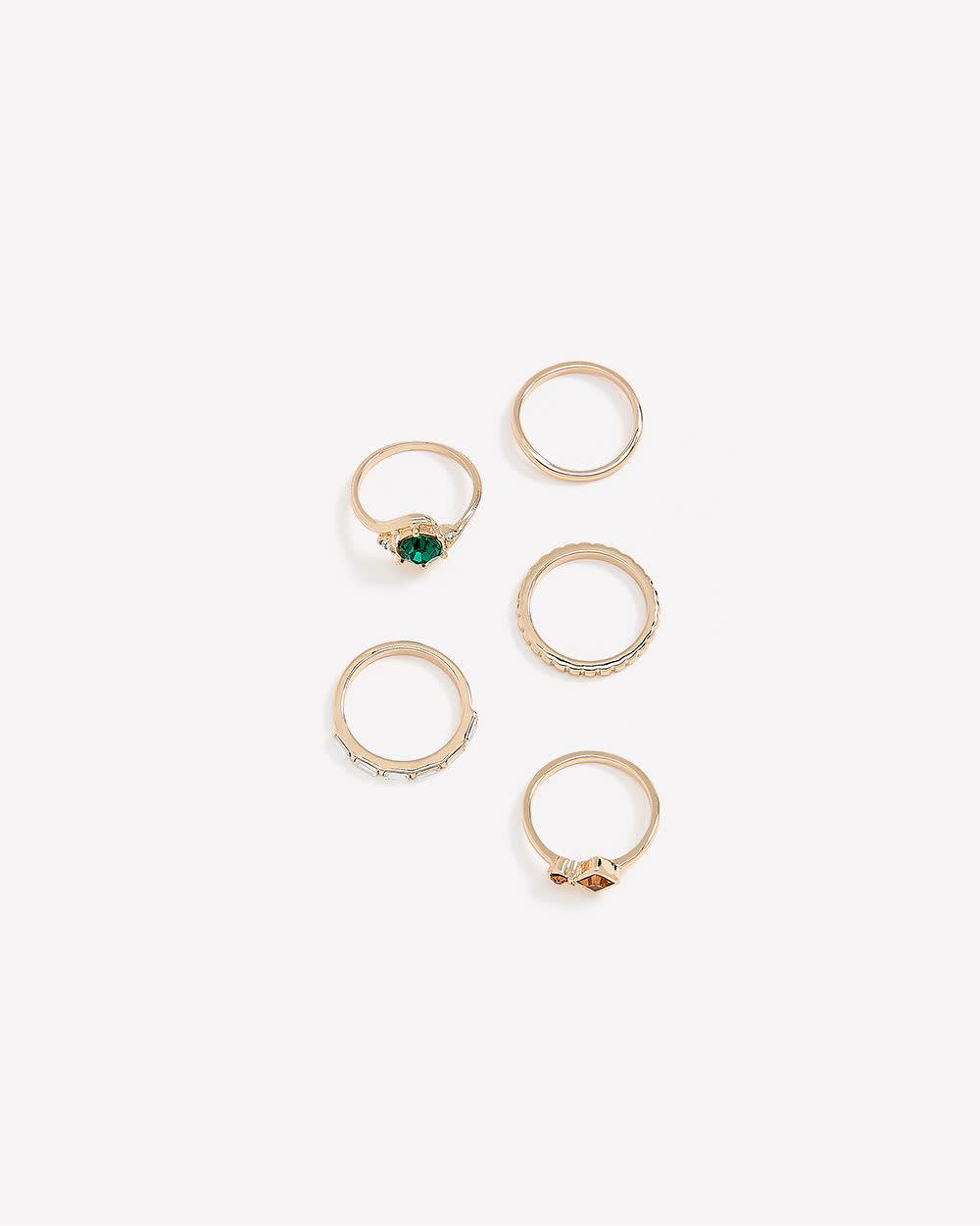 Golden Assorted Rings with Stones Gold 2 Golden Assorted Rings with Stones Gold