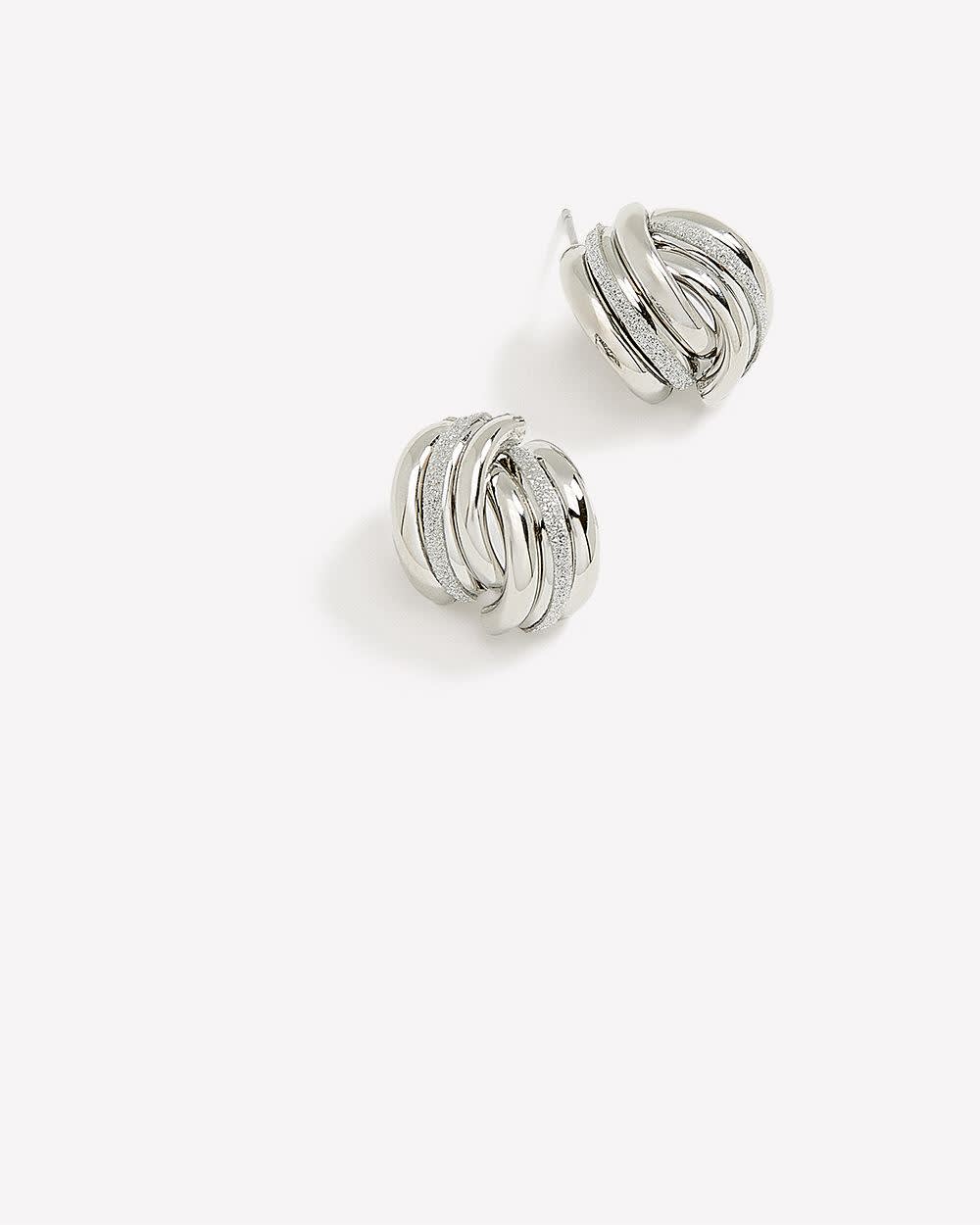 Fancy Paper Glitter Earrings Silver 1 Fancy Paper Glitter Earrings Silver