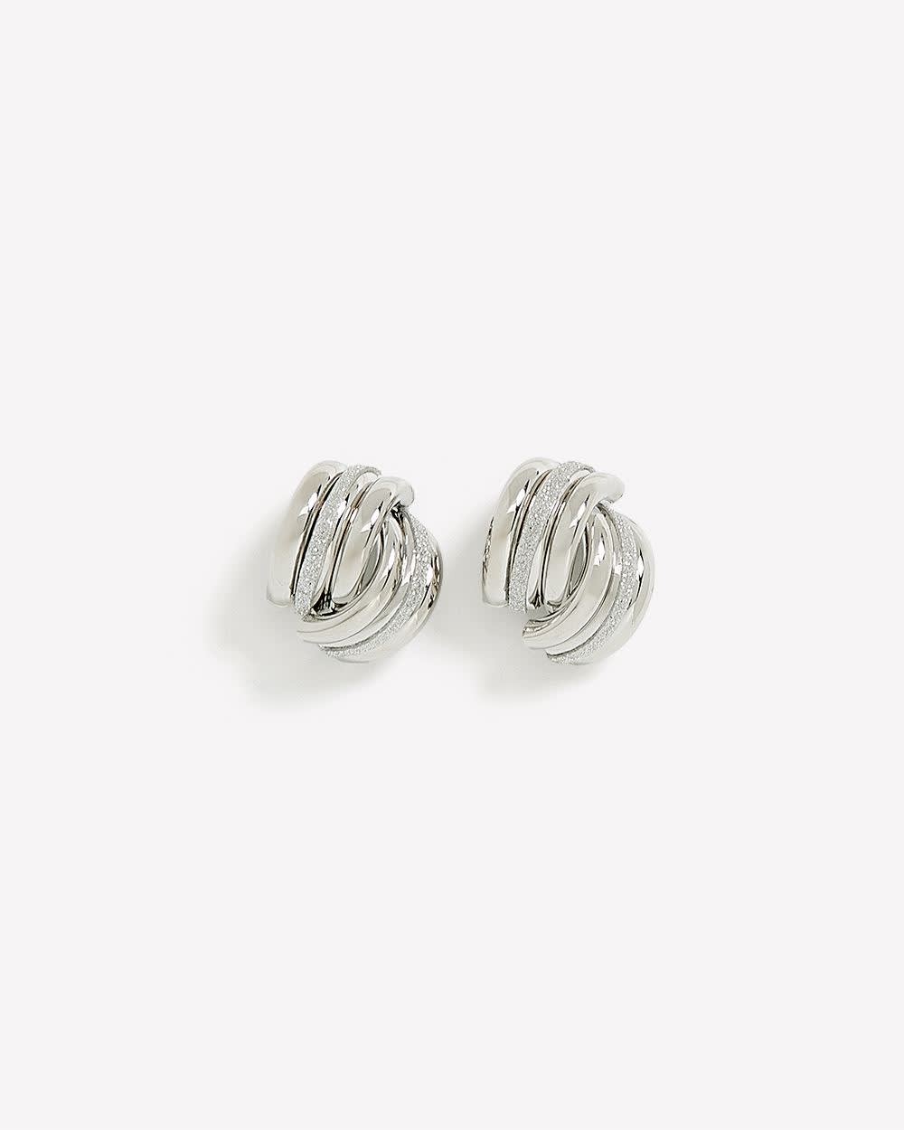 Fancy Paper Glitter Earrings Silver 2 Fancy Paper Glitter Earrings Silver
