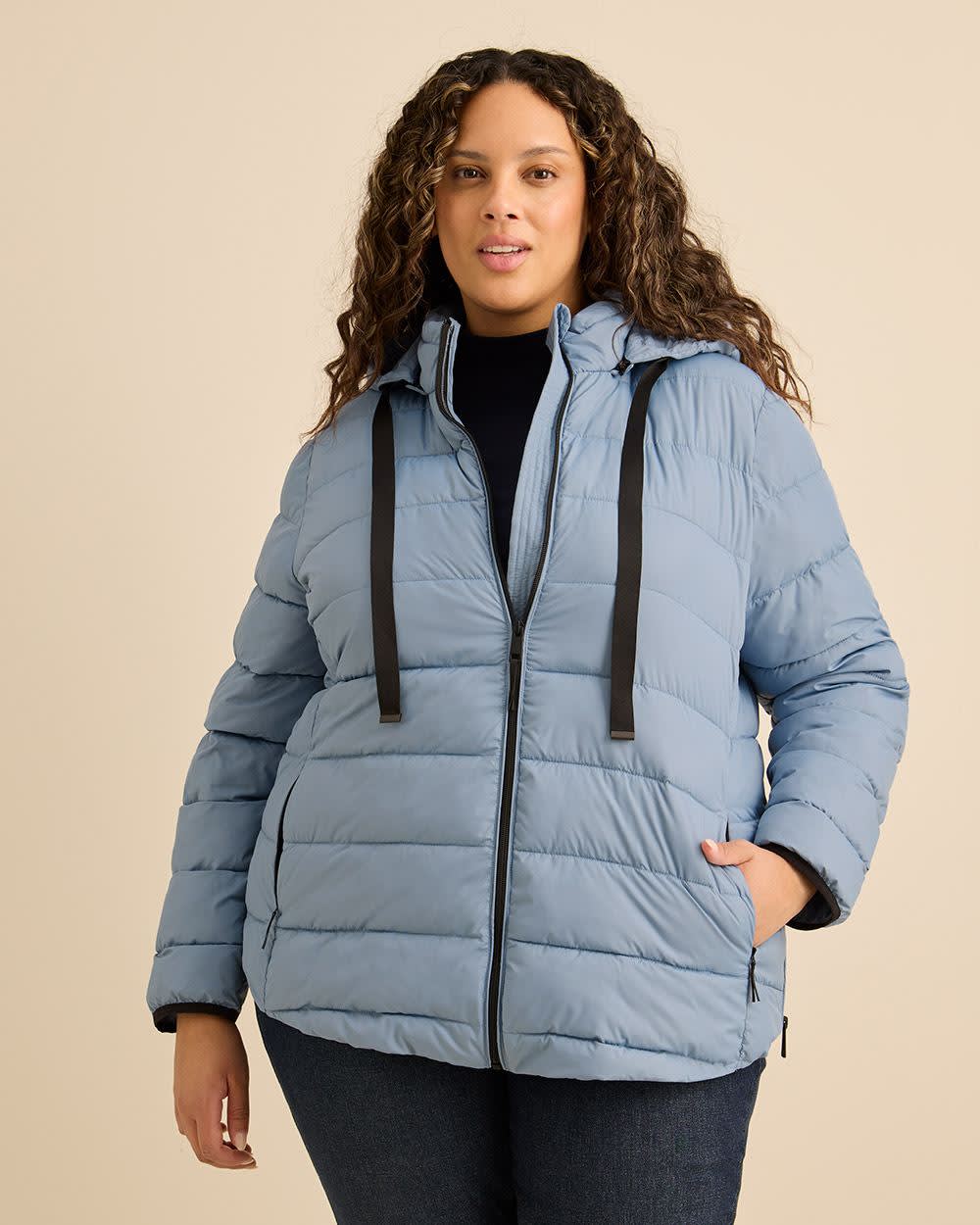 Packable Jacket with Removable Hood Windward blue