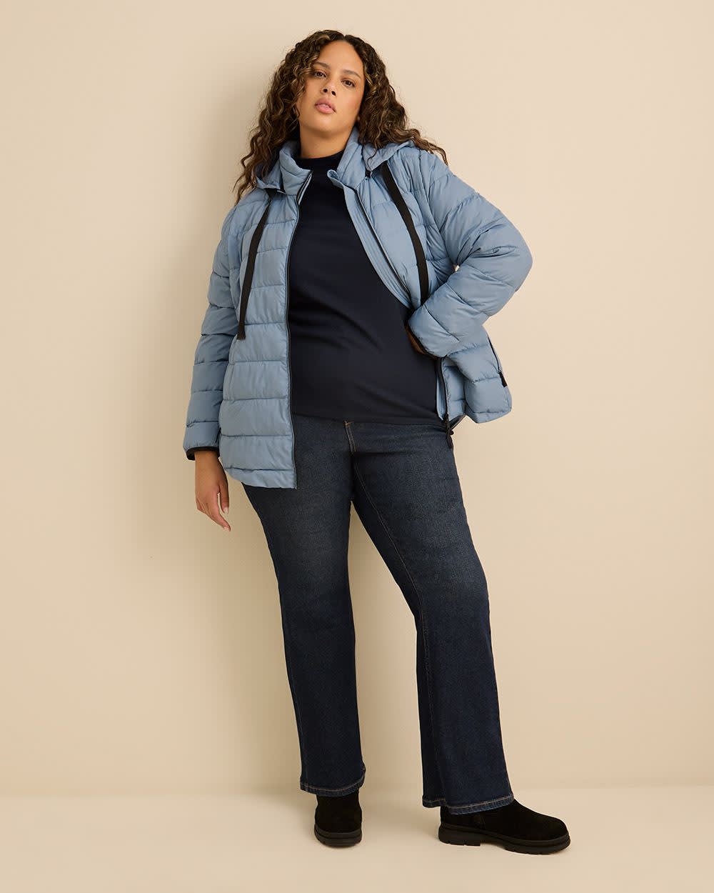 Packable Jacket with Removable Hood Windward blue