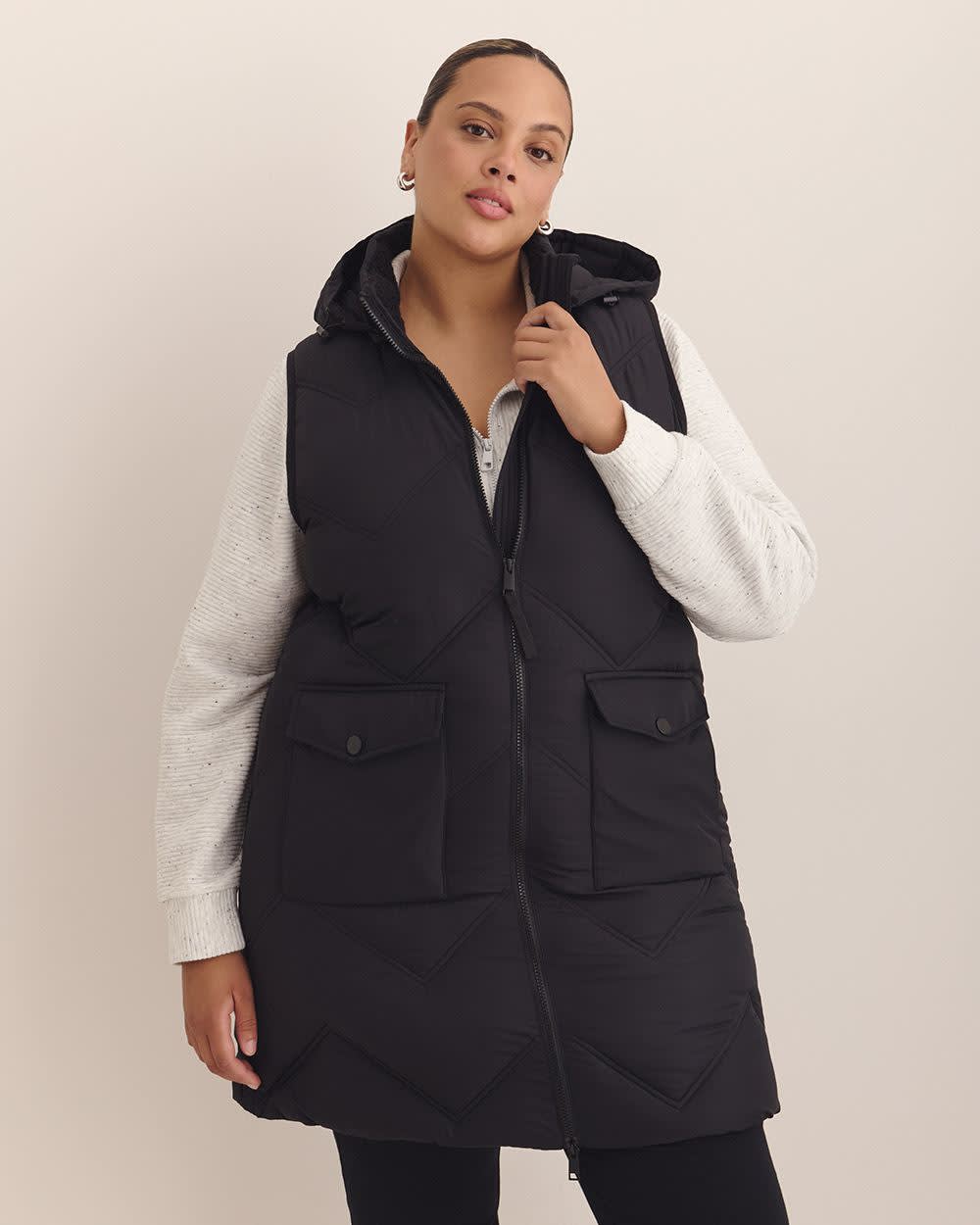 Responsible, Long Hooded Vest - Active Zone Black