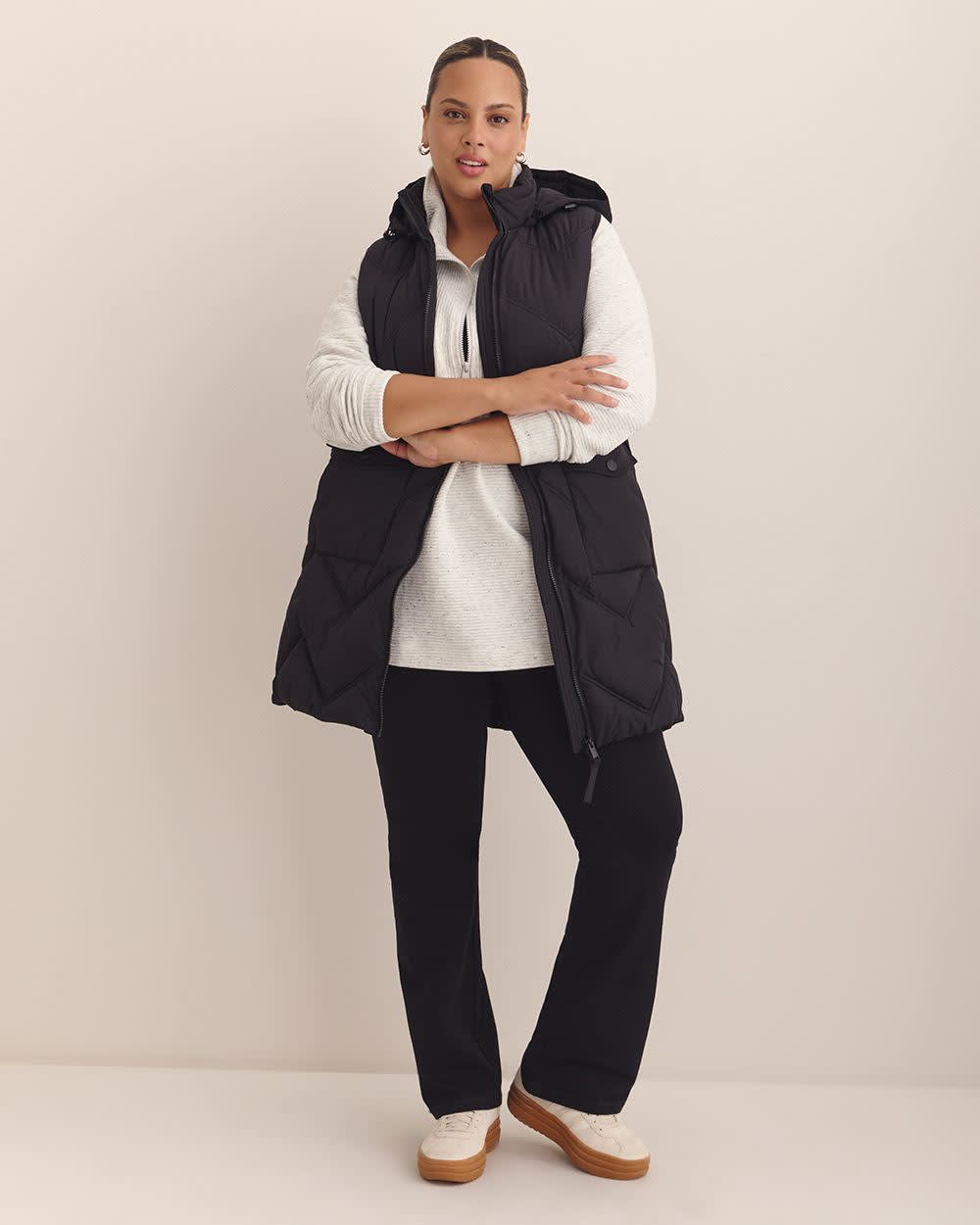 Responsible, Long Hooded Vest - Active Zone Black