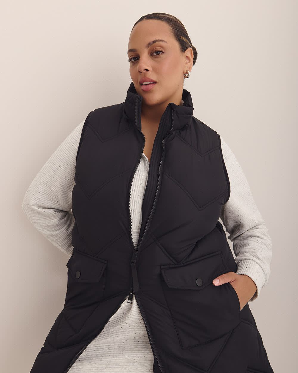 Responsible, Long Hooded Vest - Active Zone Black